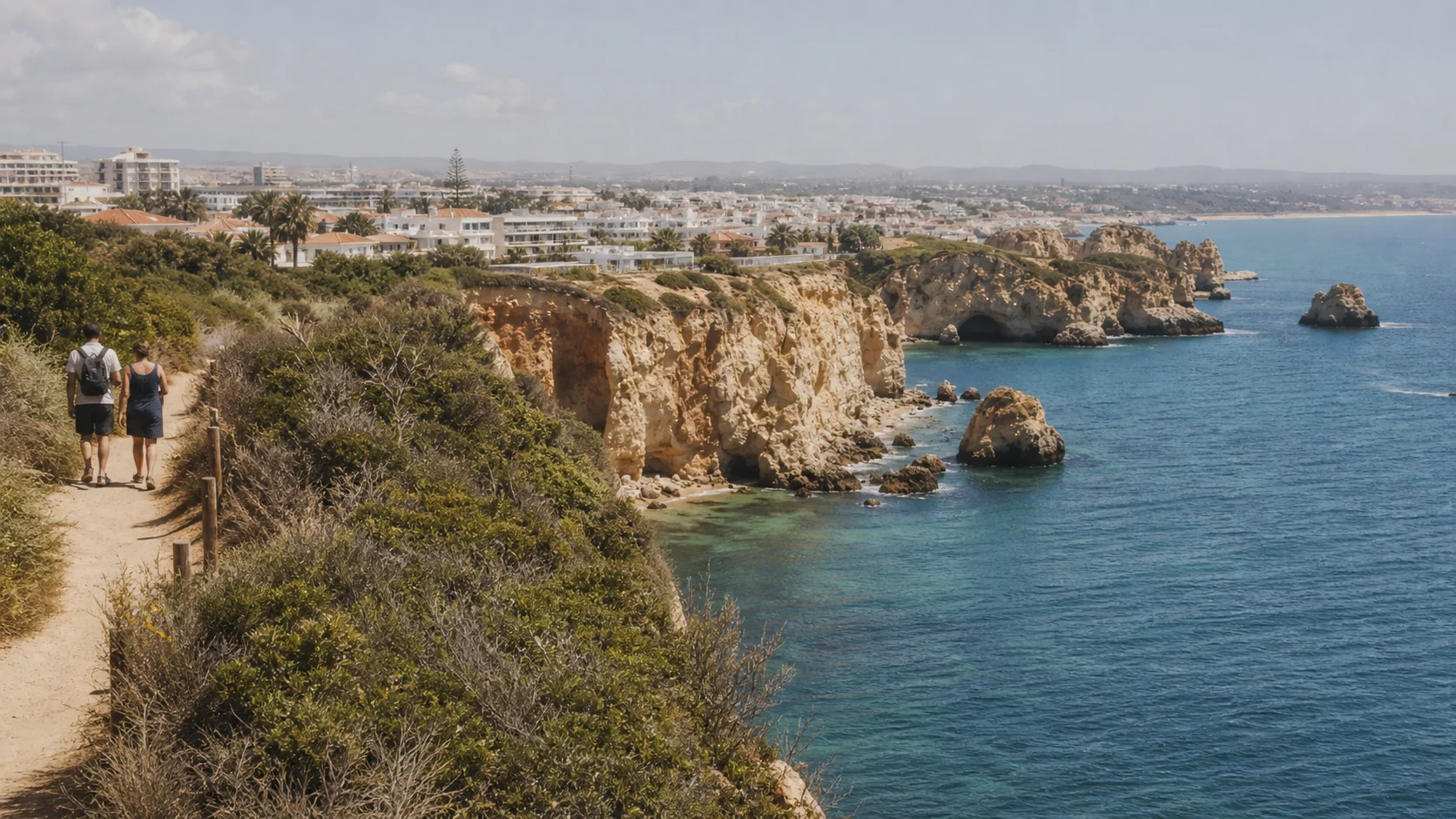 Coastal path and limestone coves near Lagos