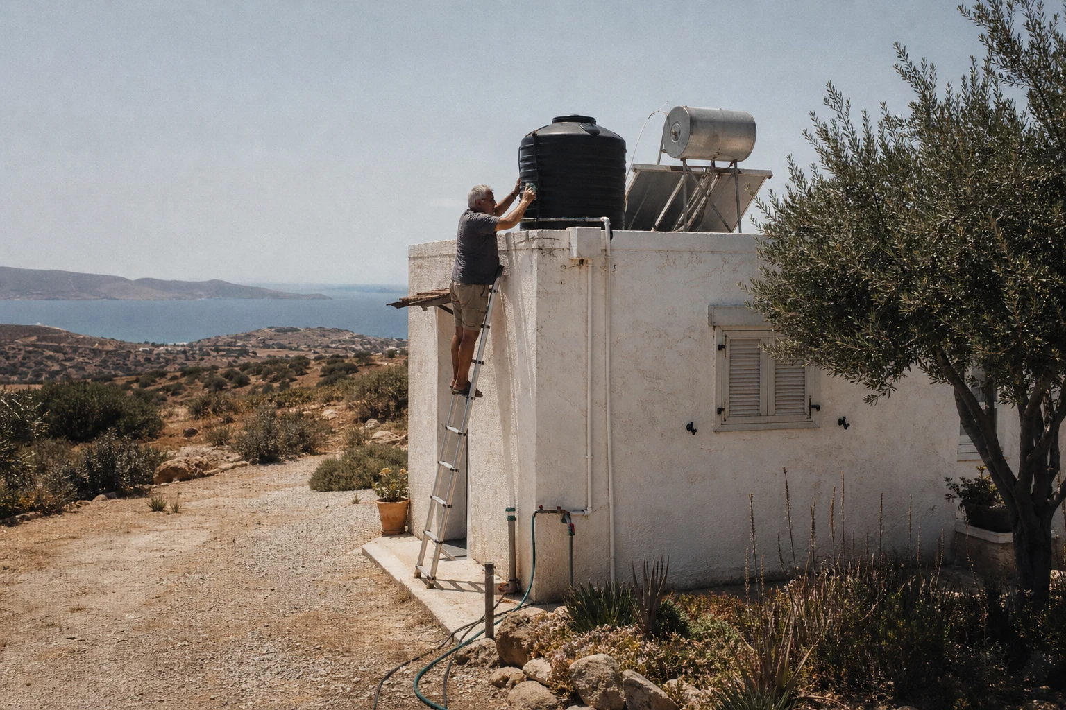 Dry eastern Crete landscape illustrating heat and water exposure