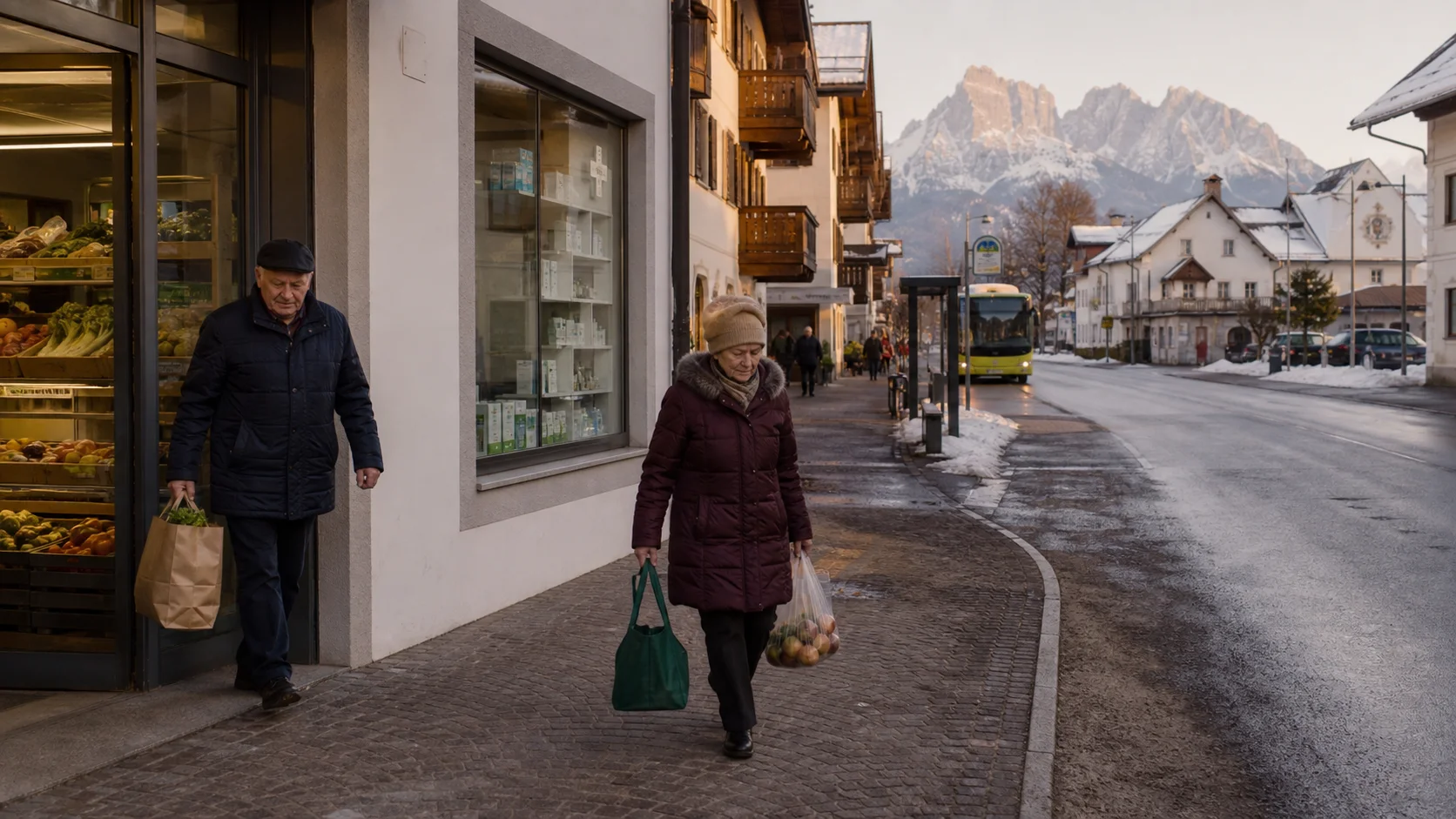 South Tyrol village and mountain daily life