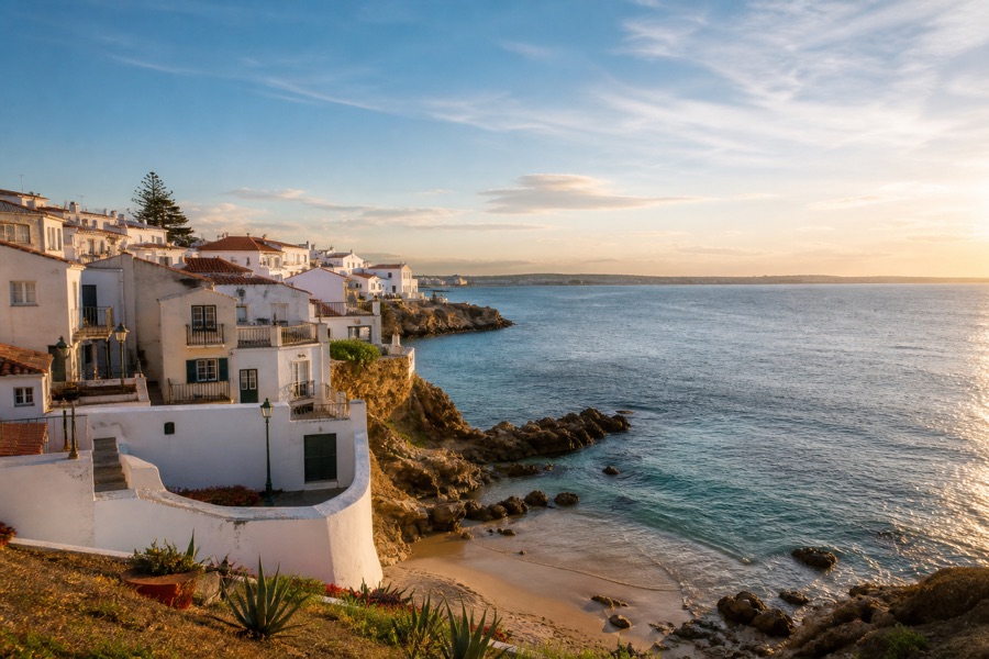 Portuguese coastal town overlooking the Atlantic